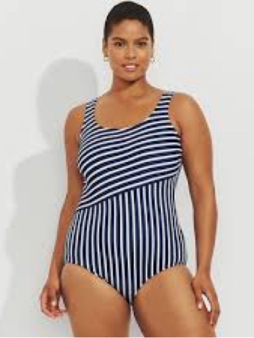 Lands' End Women's Chlorine Resistant Tugless‎ One Piece Swimsuit 18 Mast
